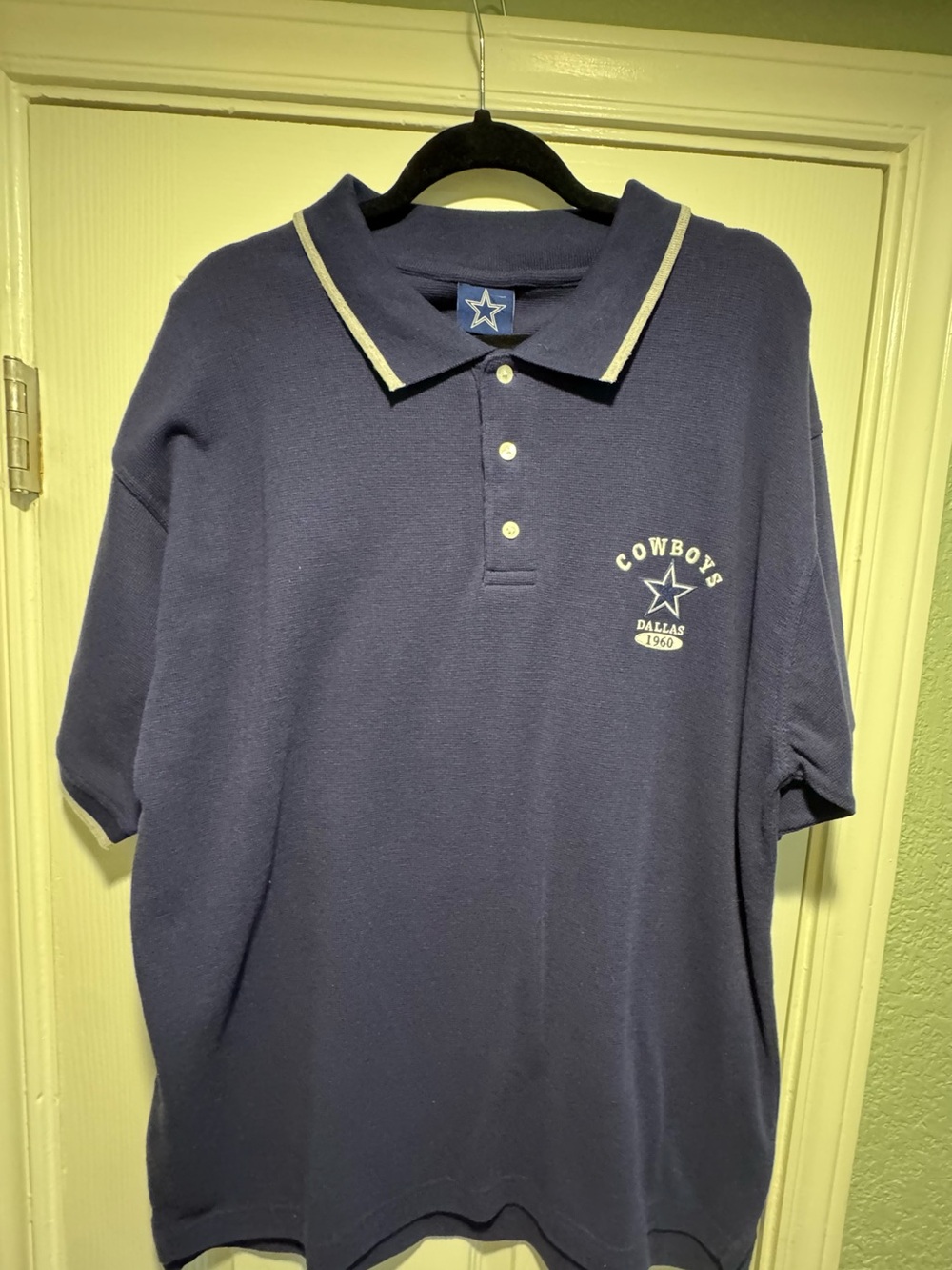 Men's Navy Cowboys Polo with Contrast Trim